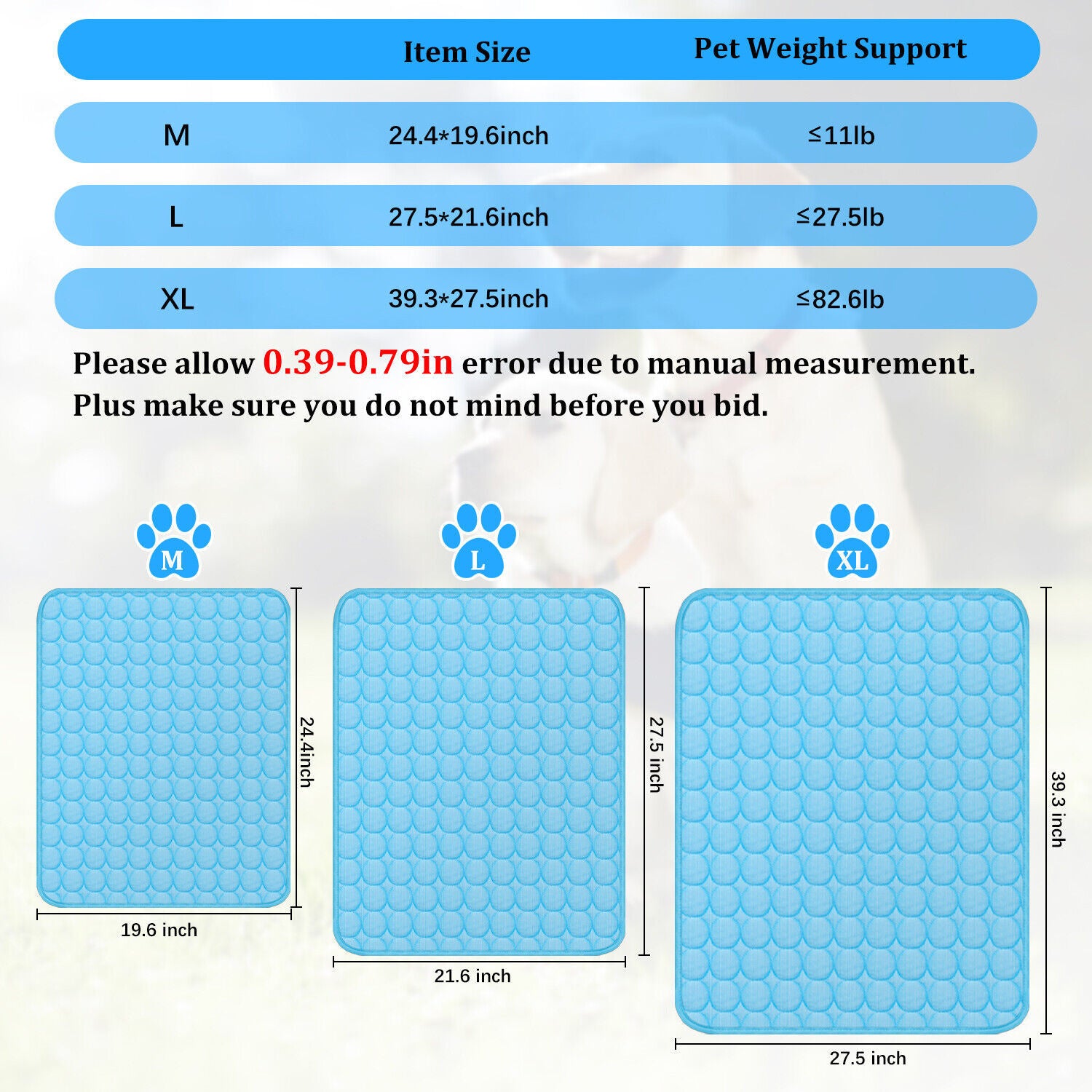 Pet Cooling Mat Cool Pad Cushion Dog Cat